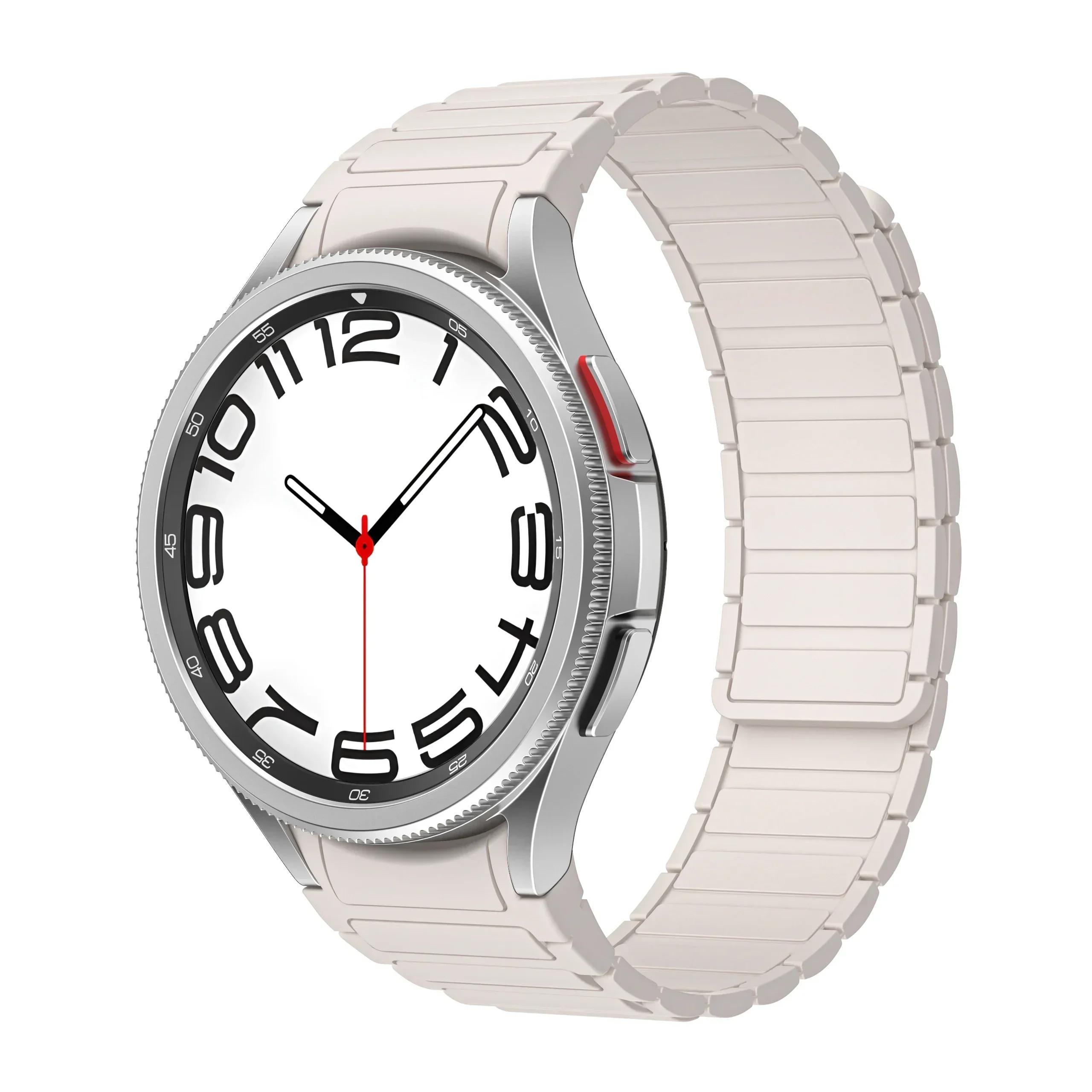 

Silicone Band For Samsung Galaxy Watch 6 Classic 43mm 47mm 5Pro 45mm NO Gaps Sports Strap For Watch 6 40 44mm 4Classic 42mm 46mm Galaxy Watch 6 40mm