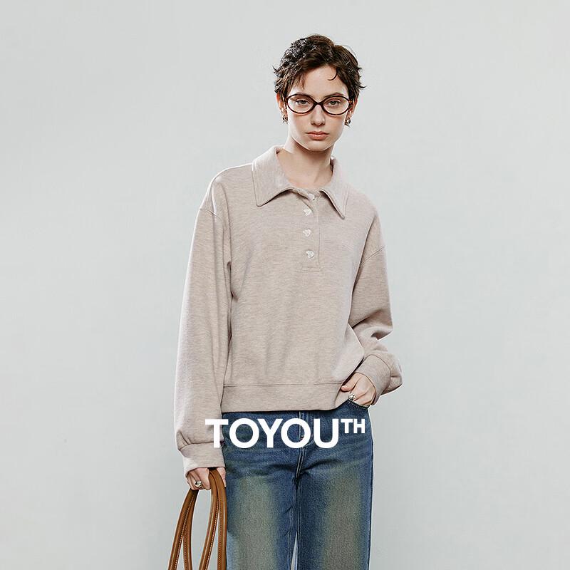 Chuyu Damen Herzknopf Polo Sweatshirt