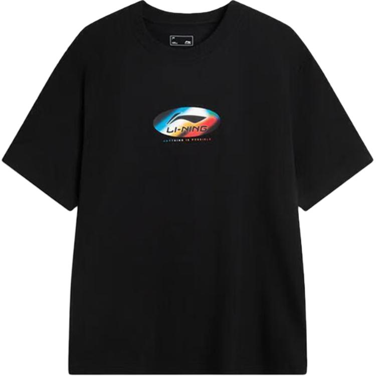 Li-Ning Round Neck Pullover Printed Letter Comfortable Breathable Versatile Short Sleeve T-Shirt Unisex T-Shirts AHSVE85-1
