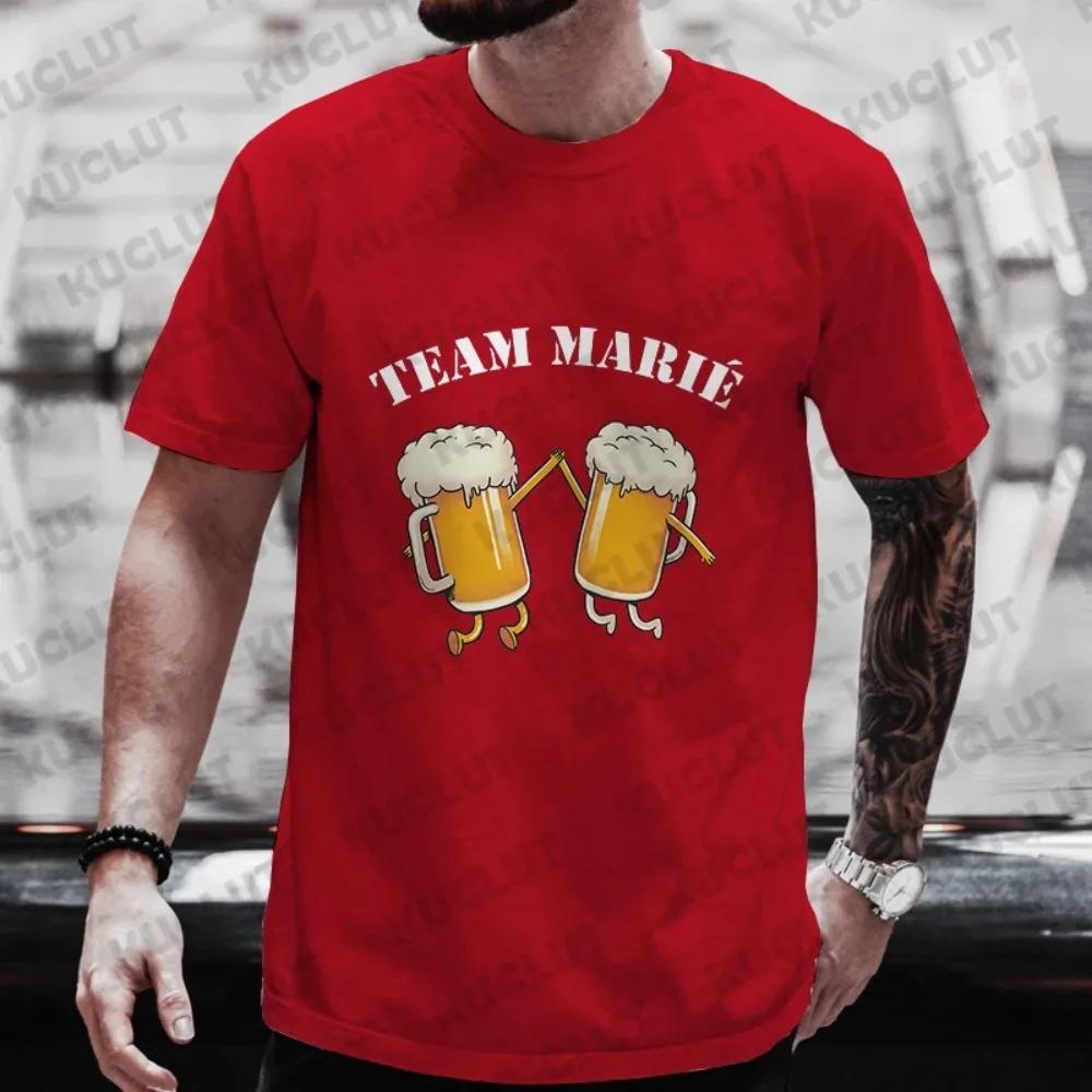 French Single Farewell Bachelor Stag Party Tshirt Summer Wedding Beer Graphic Tops Evg Team Tees Future Groom Man Squad T Shirt
