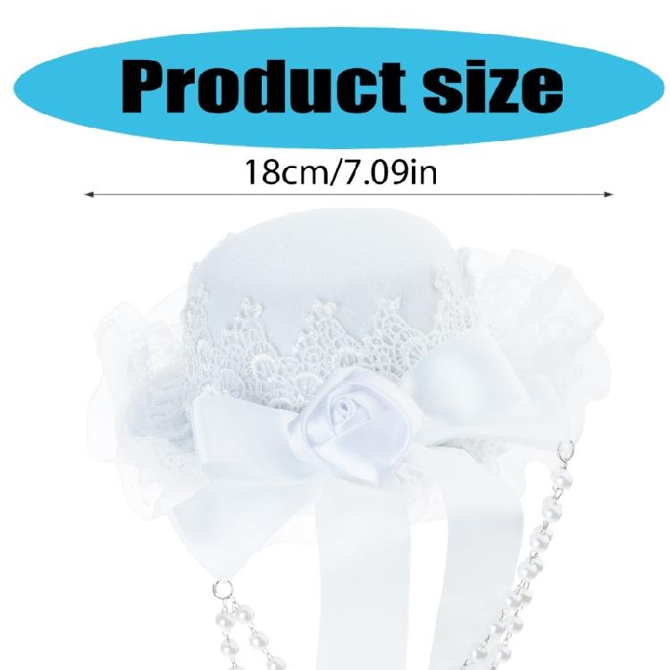 Lace Headpiece Gothic Lolitas Headwear Subcultures Hair Accessories Rose Bead Chain Headdress Top Hat Hair Clips Gifts
