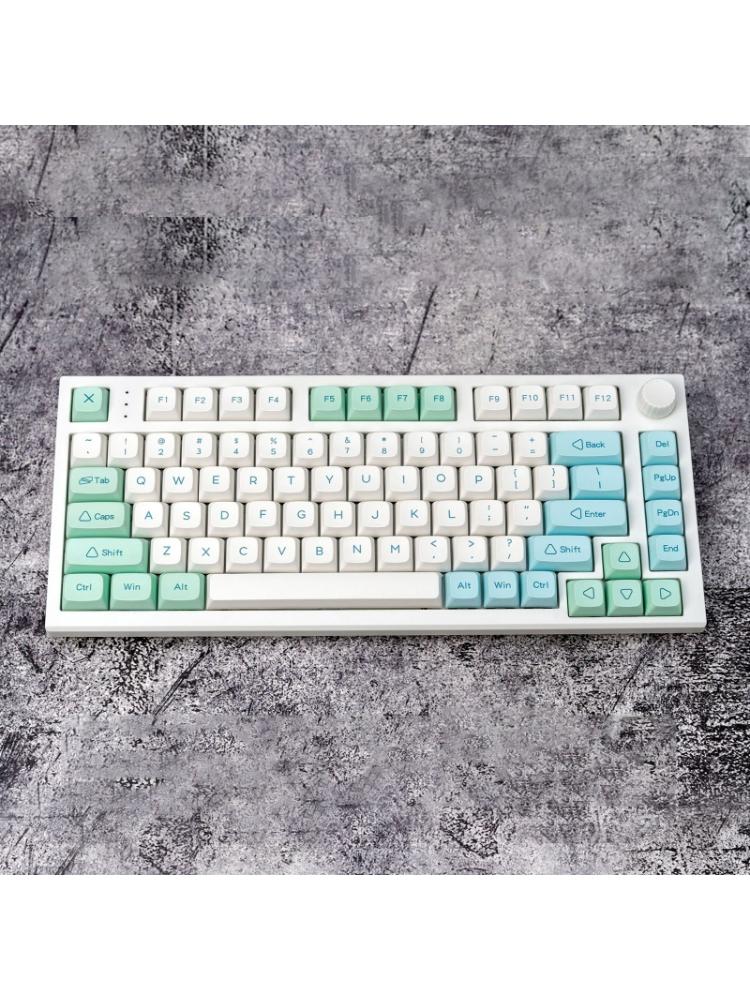 Mechanical Keyboard Keycap Minimalist Ice Mint Keys DA Profile 133Keys Dye Sub KeyCap for   MX DZ60 RK61 64 GK61