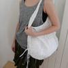 Floral Lace Shirring Shoulder Bag_White