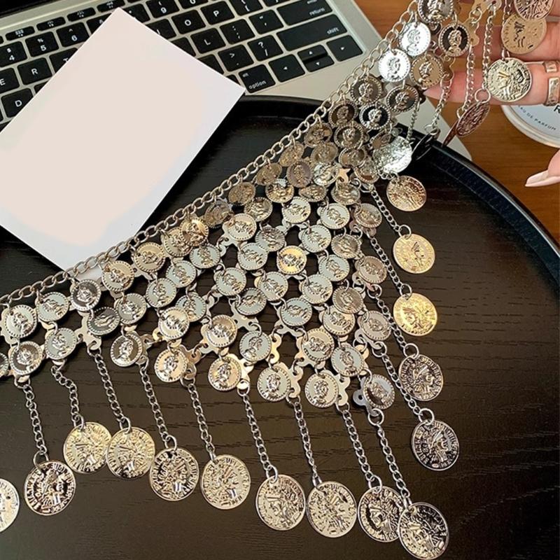 2000s Fringed Adjustable Waist Chain Bohemian Hip Belly Dance Jewelry For Women Stage Show Party And Vacation Outfit