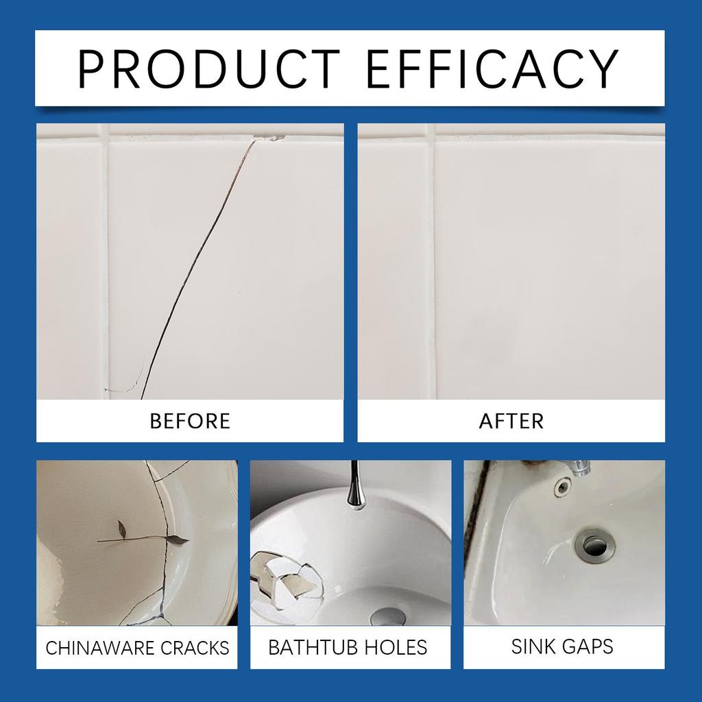 Jaysuing Tile Repair Paste Toilet Marble Floor Tile Pit Repair Crack Patching Hole Bonding Paste