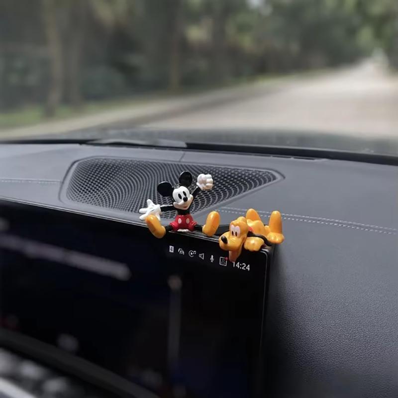 Adorable Disney Mickey and Donald Duck Car Ornaments Healing Car Accessories Mini Dashboard and Monitor Ornaments for Women