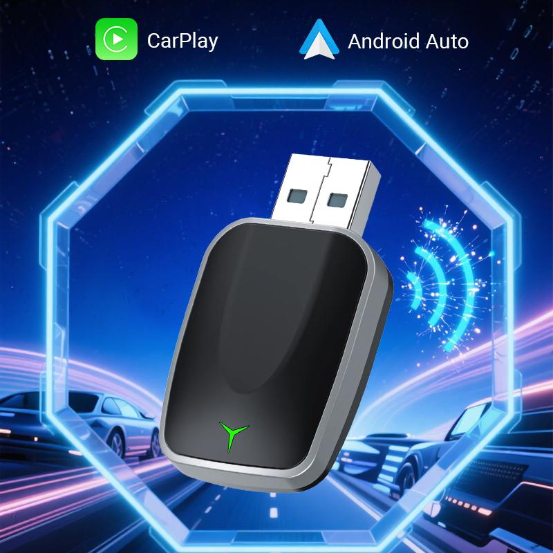 2025 New Upgrade Wired To Wireless Carplay Android 2In1 Adapter Car Gadget Smart Box Plug&Play 5Ghz Wifi Fast Connect Mini Box