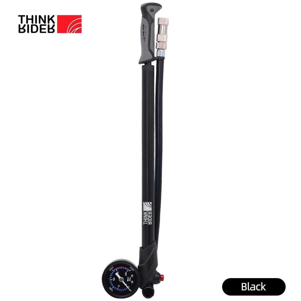 

ThinkRider Portable High-pressure 300psi Bike Air Pump with Gauge for Fork & Rear Suspension Shock Absorber Mountain Bicycle чорний
