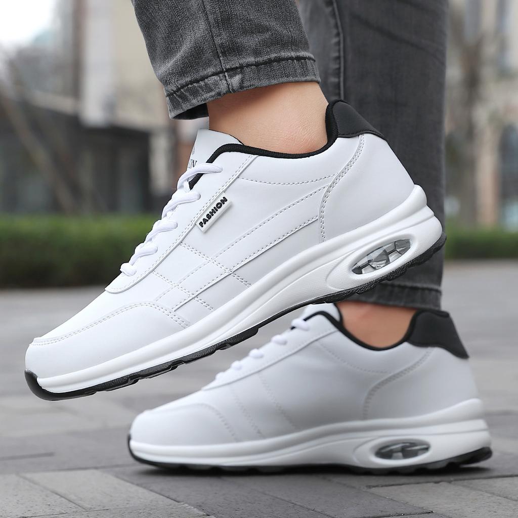 Men's Shoes Comfortable and Lightweight Leather Shoes Large Size Men's Casual Air Cushion Running Shoes Youth Shoes