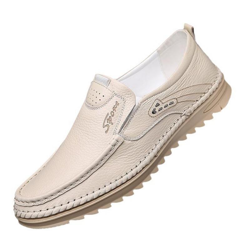 Fashion New Designer Slip-on Men's Dress Loafers Spring Autumn Soft-soled Male Driving Shoes Fashion Solid Color Leather Shoes Male