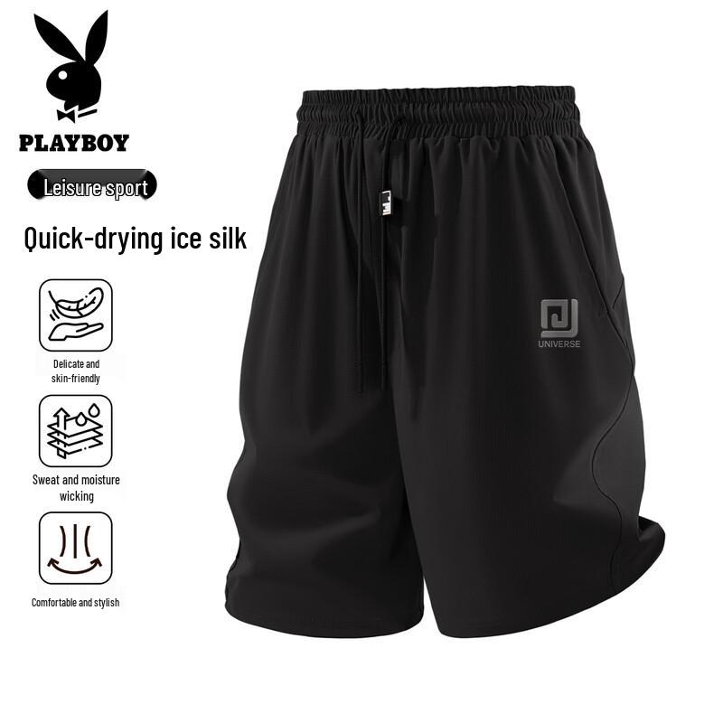 

PLAYBOY Men s Ice Silk Quick-Dry Casual Shorts XL