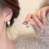 Fashion light luxury simple earrings women's silver light luxury high-end small earrings niche design trendy cool earrings