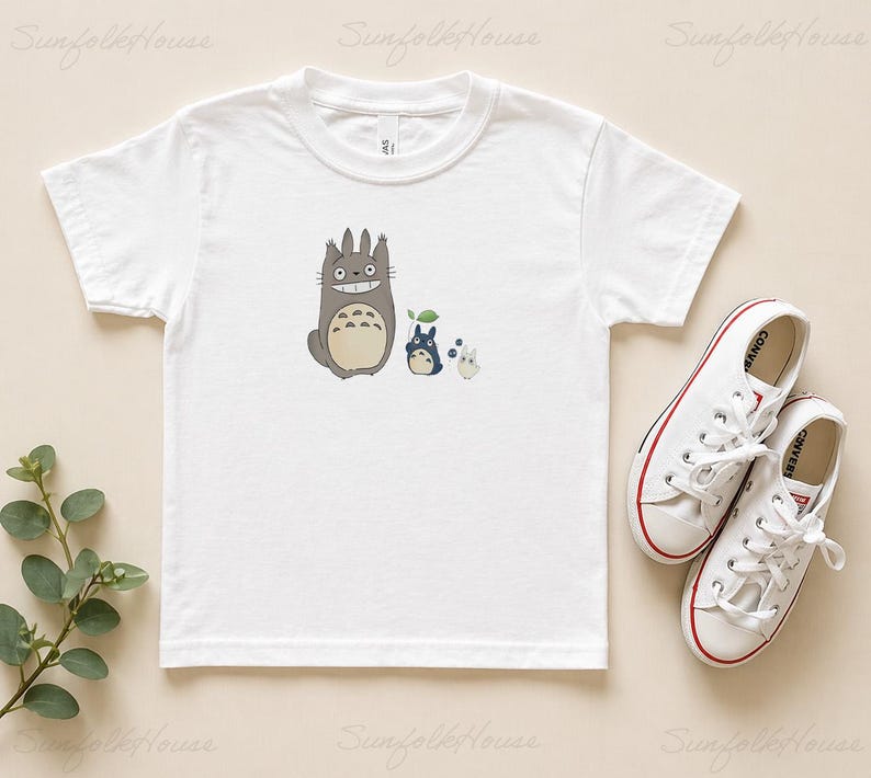 Totoro Kids Shirt, Cute Totoro Tee, Anime Kids T Shirt, Kawaii Cartoon Tee, Studio Ghibli Inspired Shirt, Gift for Kids 140