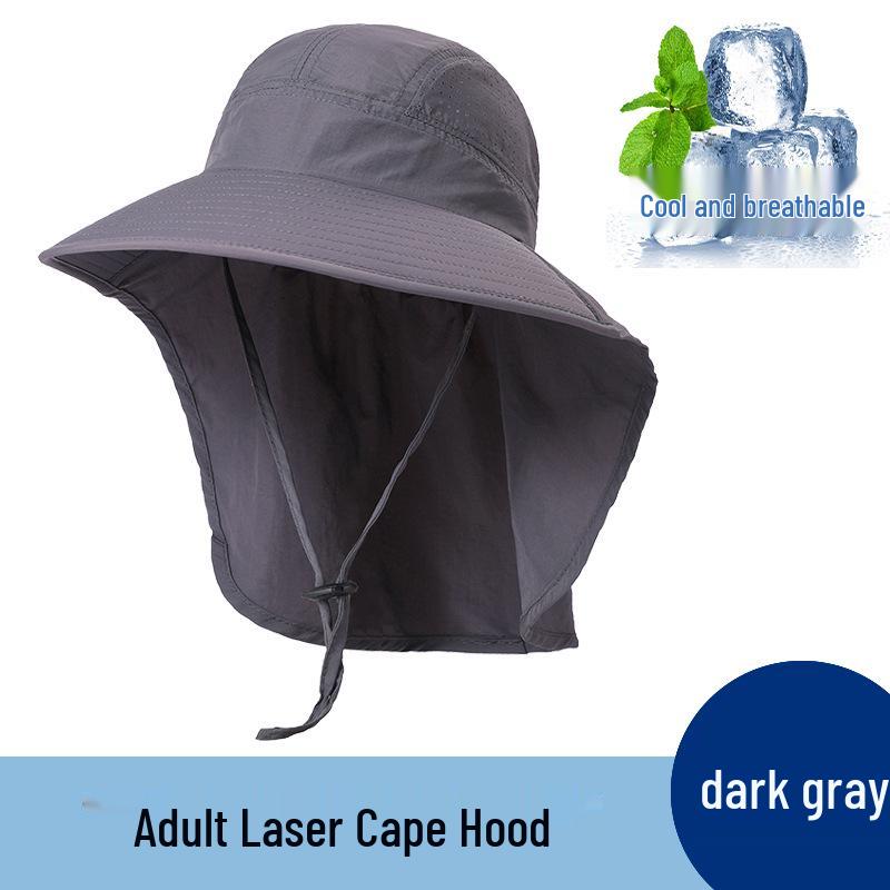 Men's Summer UV Protection Fishing Hat with Large Brim and Full Face Shield