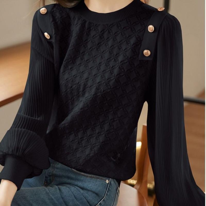 Французский осенний топ-дизайн создает эффект похудения Милый и красивый вязаный свитер 3XL чёрный 2193₽
