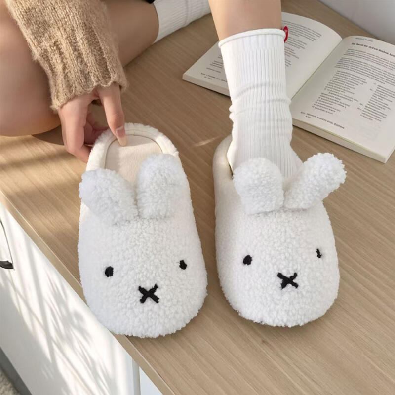 Miffy indoor winter fur slippers indoor slippers living room office Miffy Slippers_36-37(230-235)