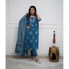 Women's Pure Cotton Printed with Handwork Kurta with Pants and Dupatta Set | Ethnic Set | Suit Set | Kurta Set | Wedding Suit Set