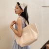 Spacious Nylon Canvas Tote Bag For Women Stylish Commuter Handheld Bag In Black And Cream