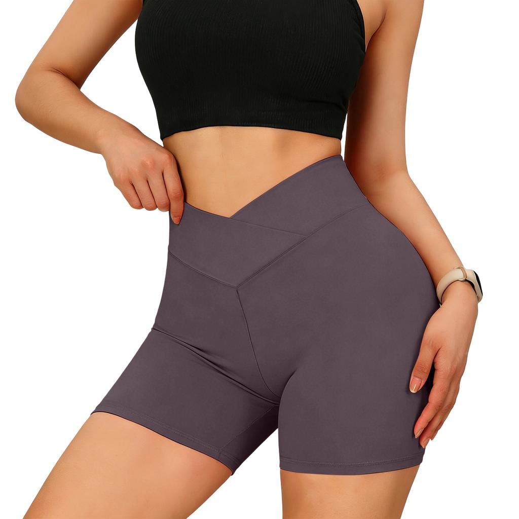 Ladies' Color V-waist Slim Fit Fashionable Versatile Casual Trend Shorts With Hip Coverage