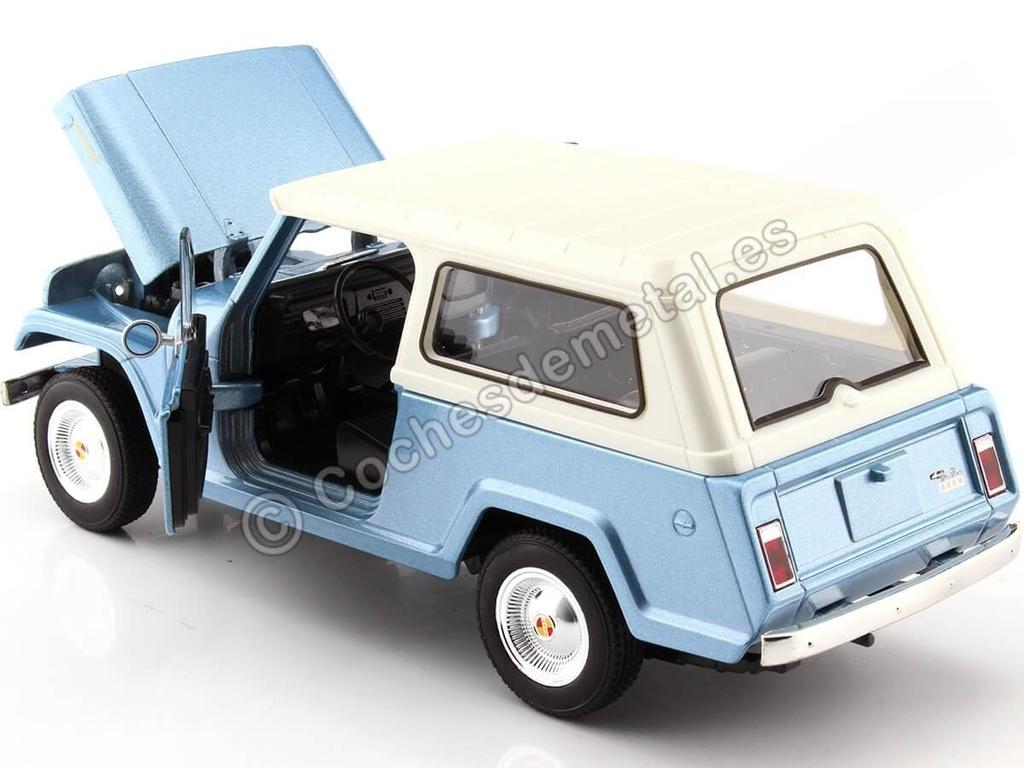 Welly Jeep scale miniature Jeep Jeepster Commando Station Wagon 1/24 (Blue)