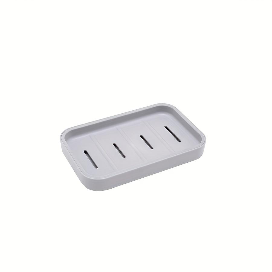 1pc Double-Layer Soap Dish with Drainage Holes - Durable Plastic Rectangular Soap Holder for Bathroom & Travel, Hygienic Drainage Design