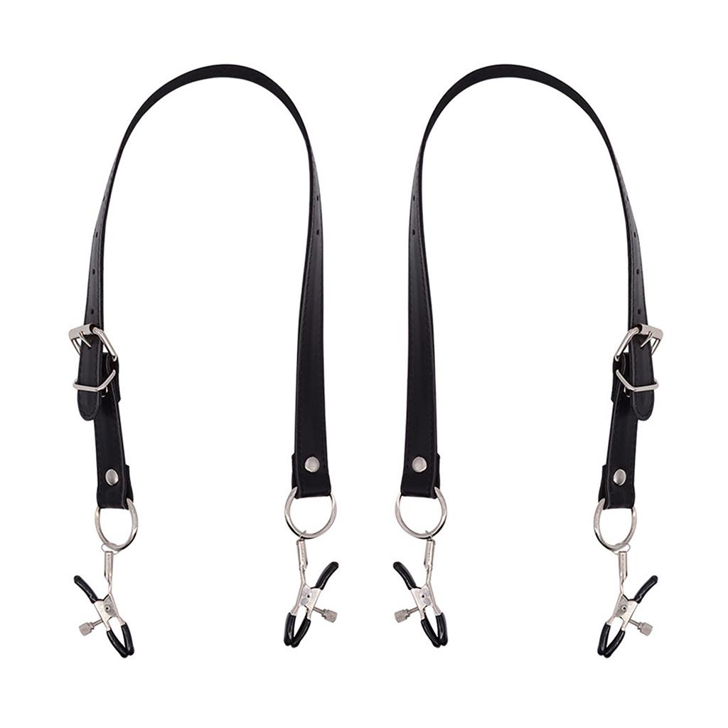 Erotic Labia Clip BDSM Bondage Restraints Adjustable Leather Harness Clitoris Clip Sex Flirting Nipple Clips Sex Toys for Women