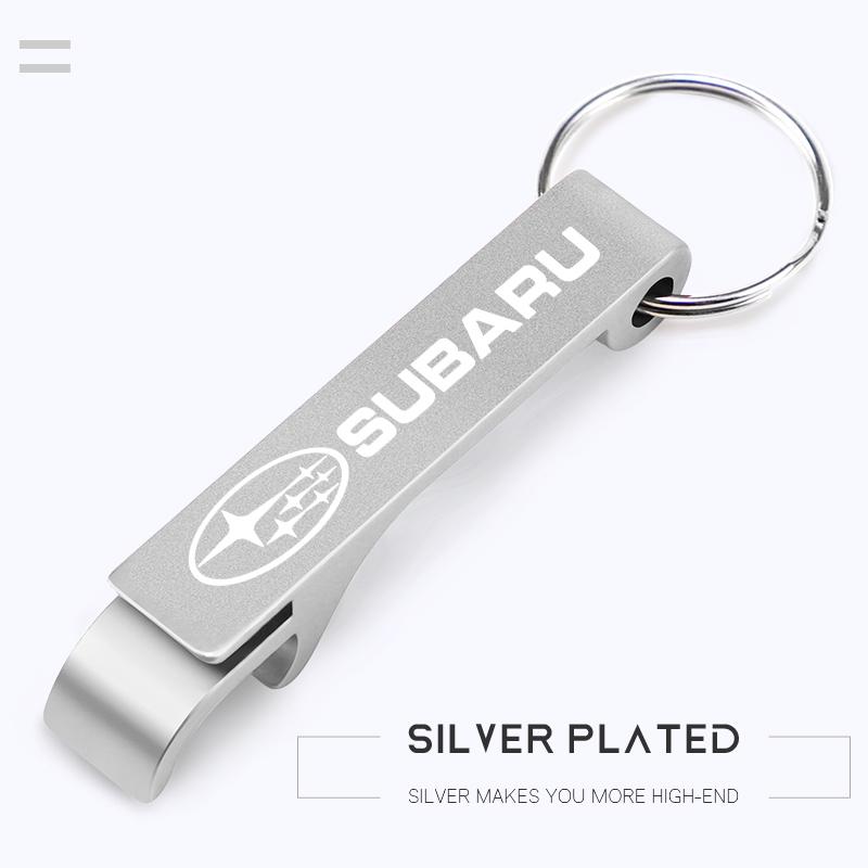 1Pcs Portable Beer Bottle Opener Car Logo Keychain Ring For Subaru STI Forester Impreza Legacy Outback XV BRZ WRX Tribeca et4