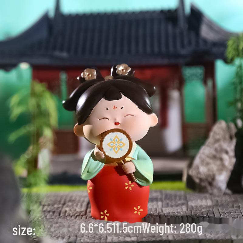 Kreativer Handyhalter im Stil der Tang-Dynastie mit Glücksbringer: Exquisites Harzornament
