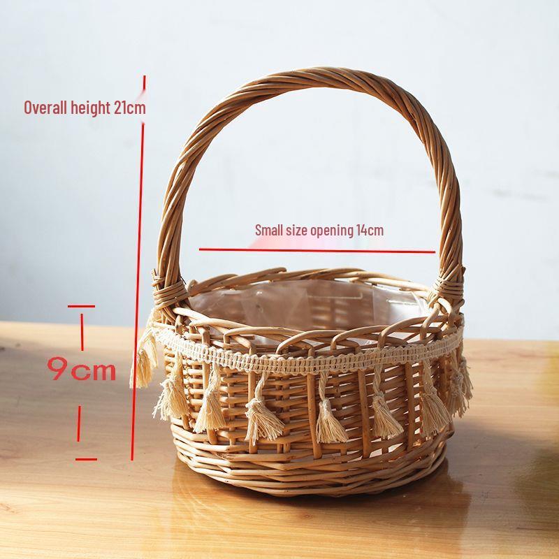 Плетеная сумочка Цветочная плетеная корзина для летних прогулок и хранения 1170₽