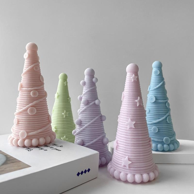 Tree Shaped Silicone Candle Mold Christmas Tree Resin Mold 3D Ornament Mould Handmade-Soap Epoxy Molds Home Decor