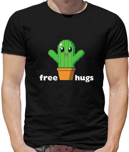 Gratis Cactus Hugs Camiseta Hombre - Lindo - Anime - Abrazos Gratis - Cactus - Men s Summer Cotton Graphic Tee S
