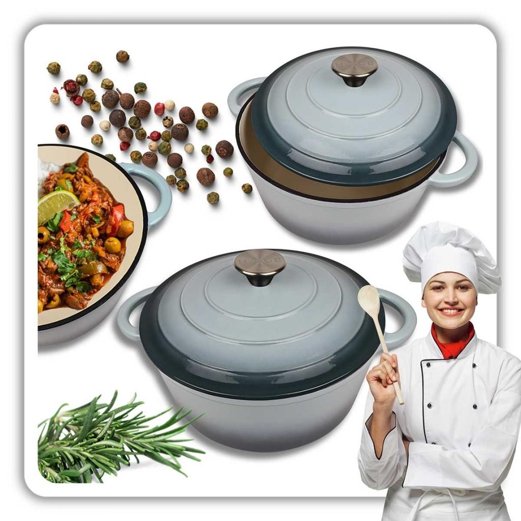 ENAMELED CAST IRON POT 24cm 4L HAGE SEA SALT