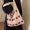 Hollow Hand-woven Bag Women's Leisure Large-capacity Straw Bag Seaside Vacation Shoulder Beach Bag Knitted Tote Bag