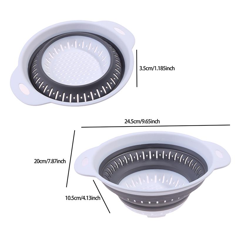 Silicone Kitchen Foldable Storage Basket Collapsible Colander Strainer Fruit Vegetable Drainer Kitchen Draining Filter Organzier