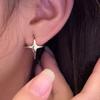 PANJBJ 925 Sterling Silve Star Hoop Earring for Women Geometry Minimalism Hip Hop Fashion Versatile Trend Jewelry Gift Dropship