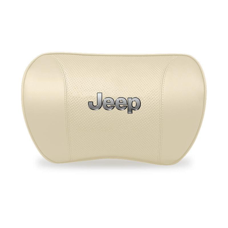 Car Neck Pillow Protective Lumbar Support Leather Headrest For Jeep Grand Cherokee Wrangler Gladiator Compass Renegade Wagoneer