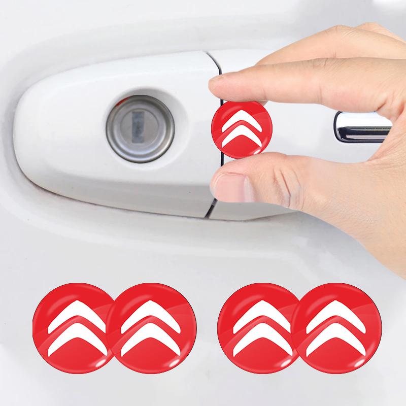 2/4/6PCS Car Door Keyhole Sticker Lock Protection Dustproof For Citroen C1 C2 C3 C4 C5 C6 C8 C4L DS3 DS4 DS5LS DS6 Accessories akr256