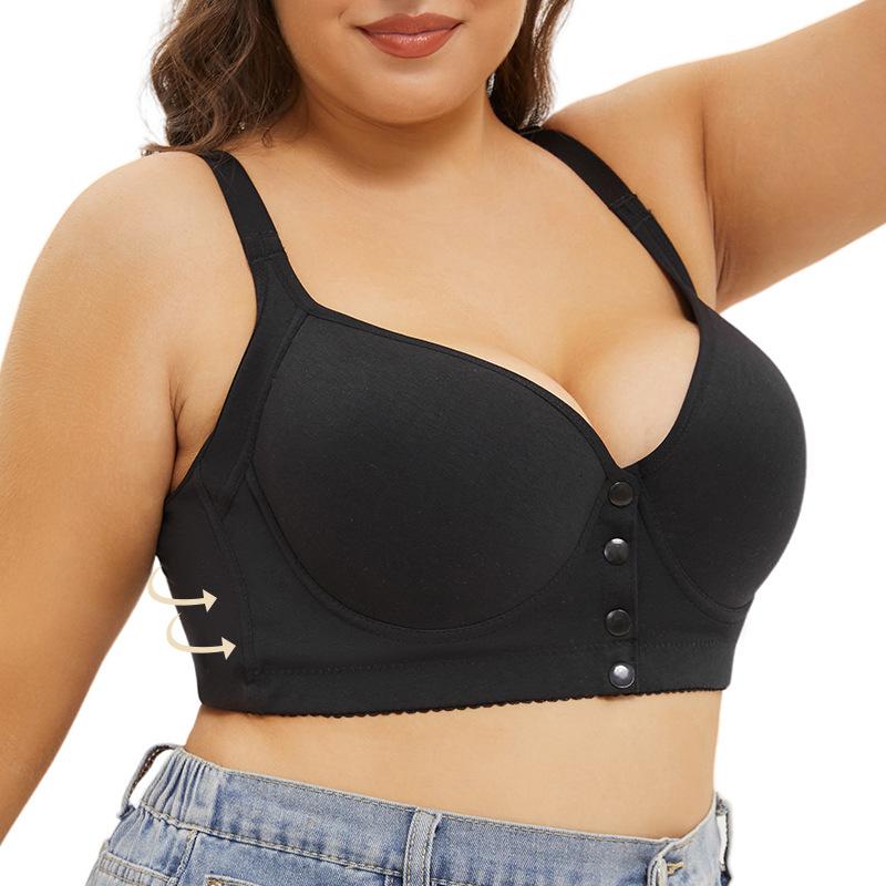 A-G cup 34-50 super large size European and American sizes have steel ring vest type large cup smooth front buckle underwear