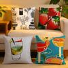 Cushion Cover  Linen  SkinFriendly Soft Decorative Case For Sofa Home Decor Anime Modern Glasses Hot Pillow Cover