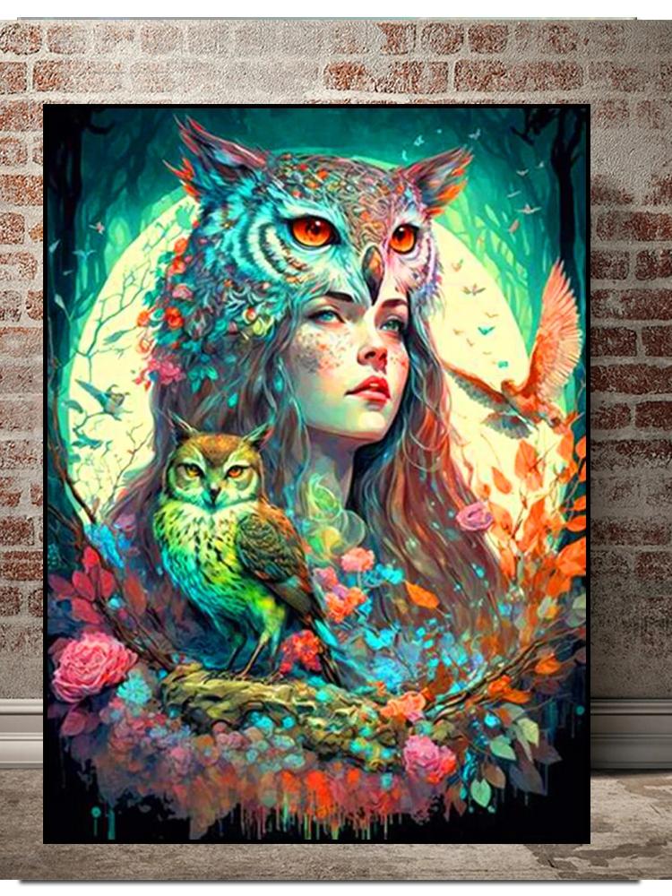 5d diy Diamant Malerei Neue 2023 Eule Frau Diamant Stickerei kunst diamant mosaik Anime charakter Liebe Home Decor