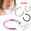 Stud Earrings C Shape Hoop Stainless Steel Circular Body Piercing Nose Rings Jewelry Lip Rings
