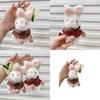 Plush Rabbit Keychain With Scheckered Cloak Decor For Kids And Adults Gift