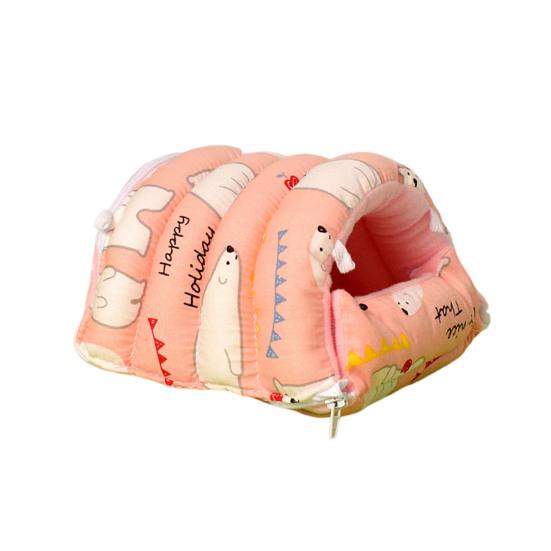 

Убежище для морской свинки, плюшевое гнездо для хомяка, пещера, зимняя теплая кровать для маленького животного темно-розовый