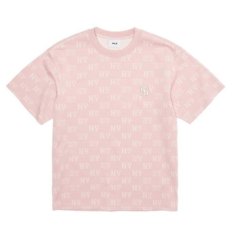 MLB T Shirts Unisex New York Yankees/Light Pink TSM01 Crew Neck Moderate 3ATSM0163-50PKL XL