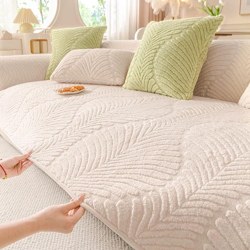Winter Living Room Non-slip Warm Plush Sofa Cushion Couch Sofa Covers Solid Slipcover Funda Sofa Mat