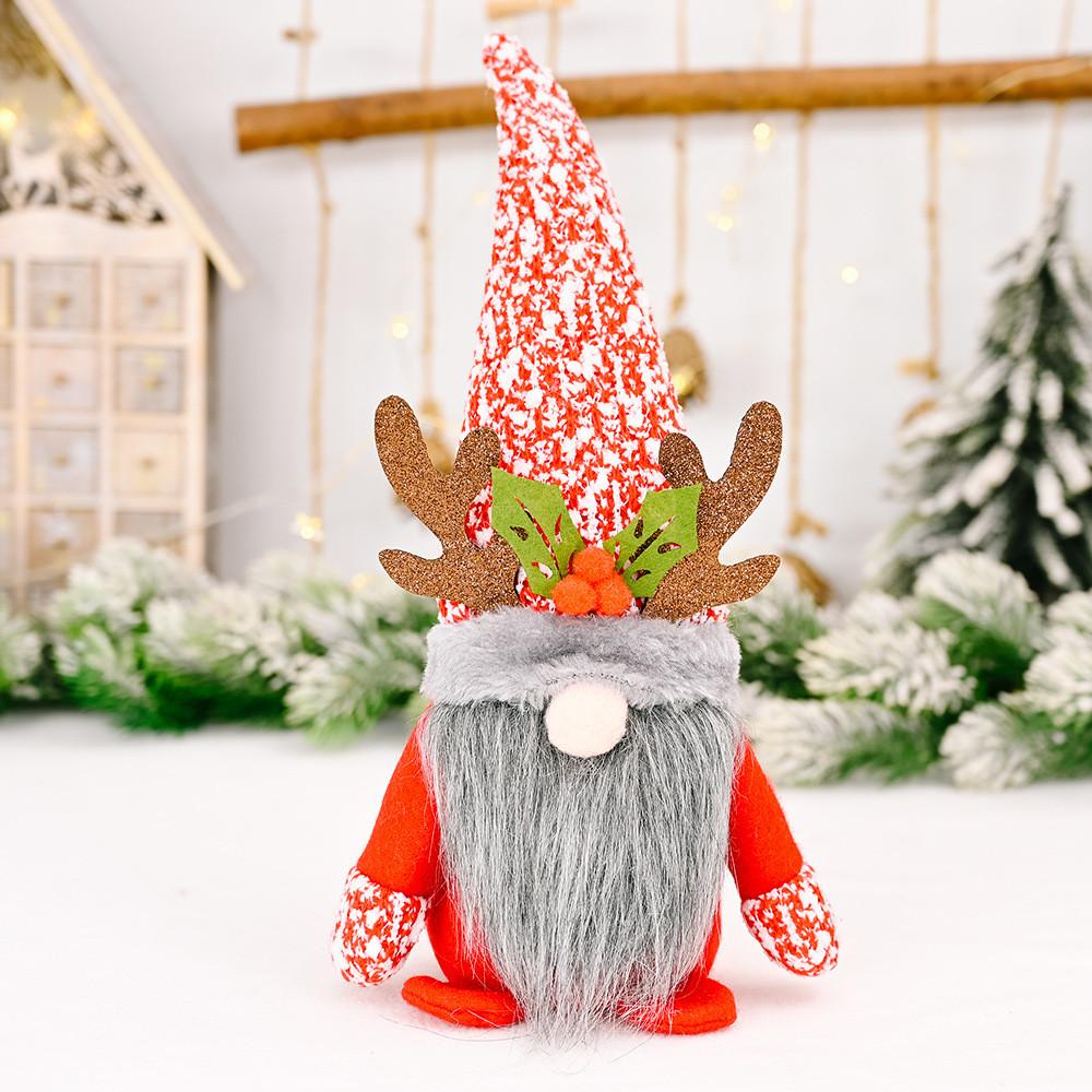 

Snowflake Decorations Christmas Hat Antlers Red Faceless Toys Dolls Rudolph Boy