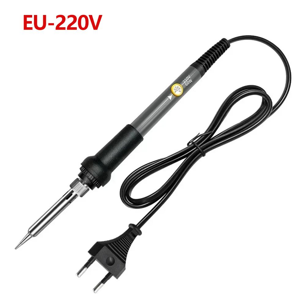 60W EU Plug Electric Soldering Iron Adjustable Temperature Portable Kit Welding Repair Rework Station Heating Pen Repair Tools