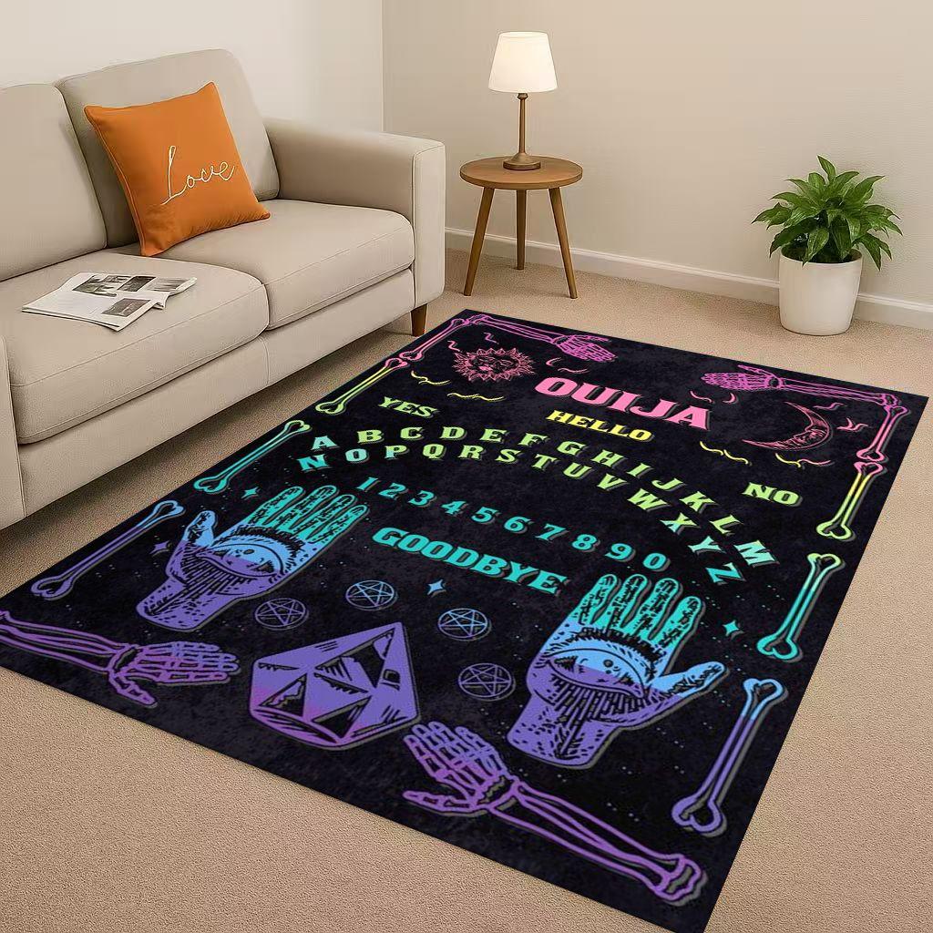 Retro Witch Spirit Ouija Board Art Living Room Non Slip Area Rug Carpet for Bedroom Kids Playroom Sofa,Home Decor Doormat