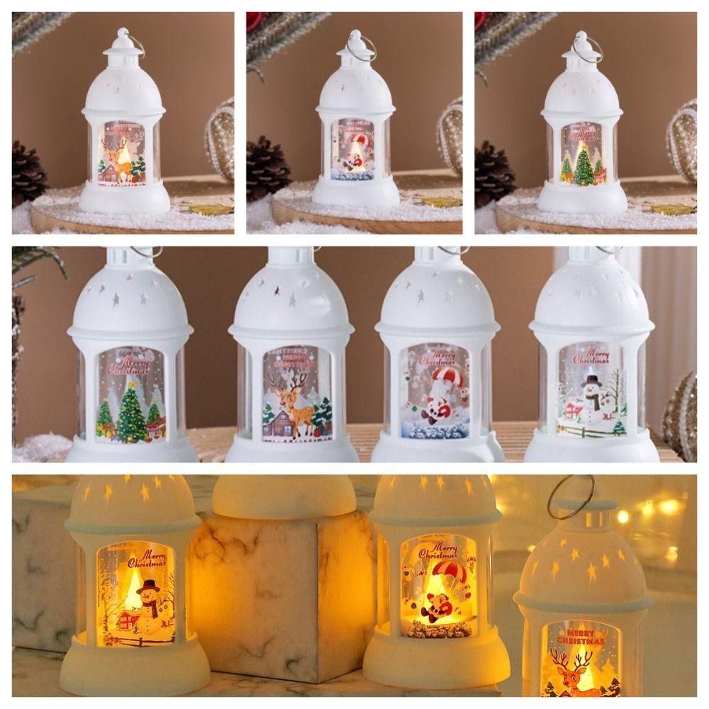 Candlestick Christmas Wind  Lamp Santa Santa Hanging Lamp Classical Christmas Castle Lantern  Xmas
