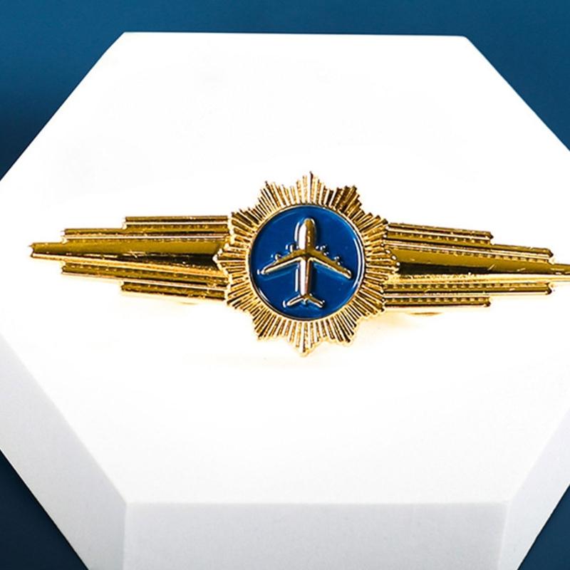 Pilot Badge Captain Chest Badge Aviation Wing Badge Metal Airlines Pin Pilot Badge Pin for Aviation Enthusiasts